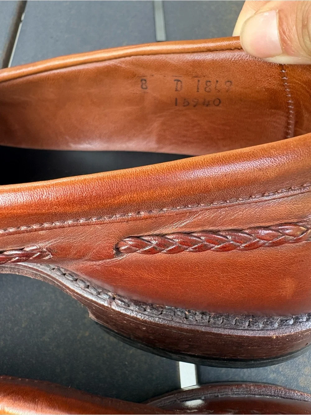 Allen Edmonds Cody Fine Imported Leather Woven Tassel Loafers Men sz8Made in USA